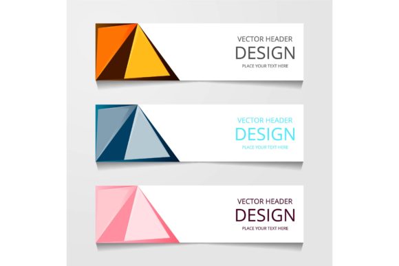 Set Abstract Horizontal Web Banner