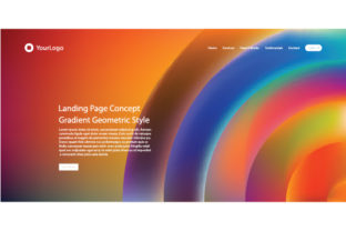 The Concept of Header Web Design and Vector of Template Web Header with Gradient Mesh Background Feature